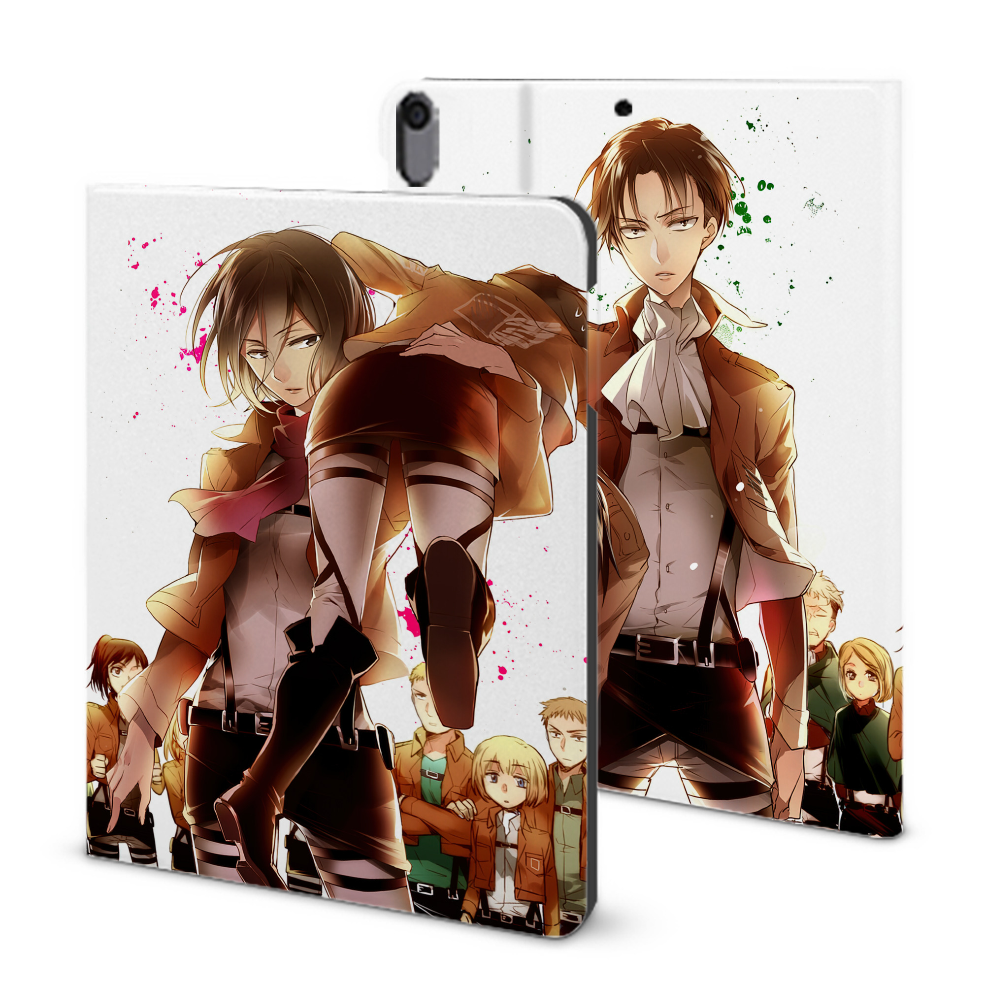 （画像用） 進撃の巨人 Attack on Titan IPad ケース ブック型 PUレザー TPU 耐衝撃 軽量 薄型 ペン収納なし 全面保護 IPad 各モデル対応